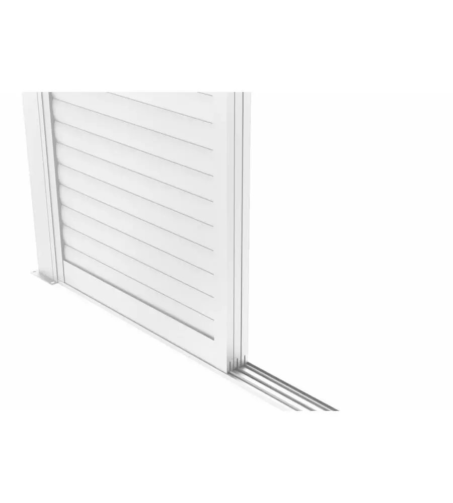 PARETE LATERALE A PANNELLI SCORREVOLI PER PERGOLE RIVIERA "SLIDING BLIND" IN ALLUMINIO BIANCO LATO 4 M